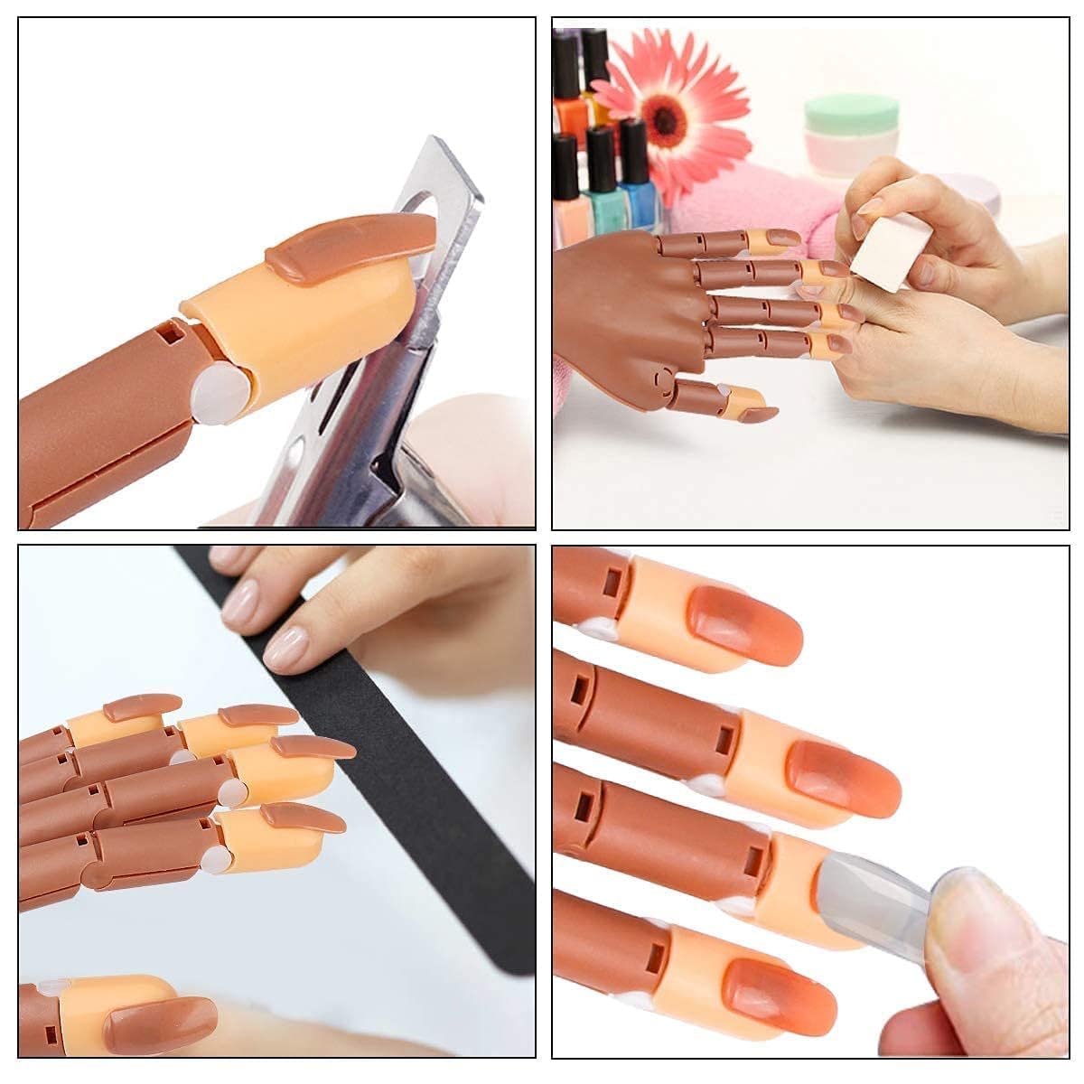 Deciniee close-up tip insertion showing secure fit for filing and sculpting