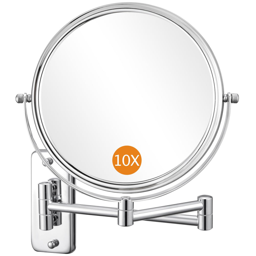 DECLUTTR front view chrome vanity mirror showing sleek design and space saving