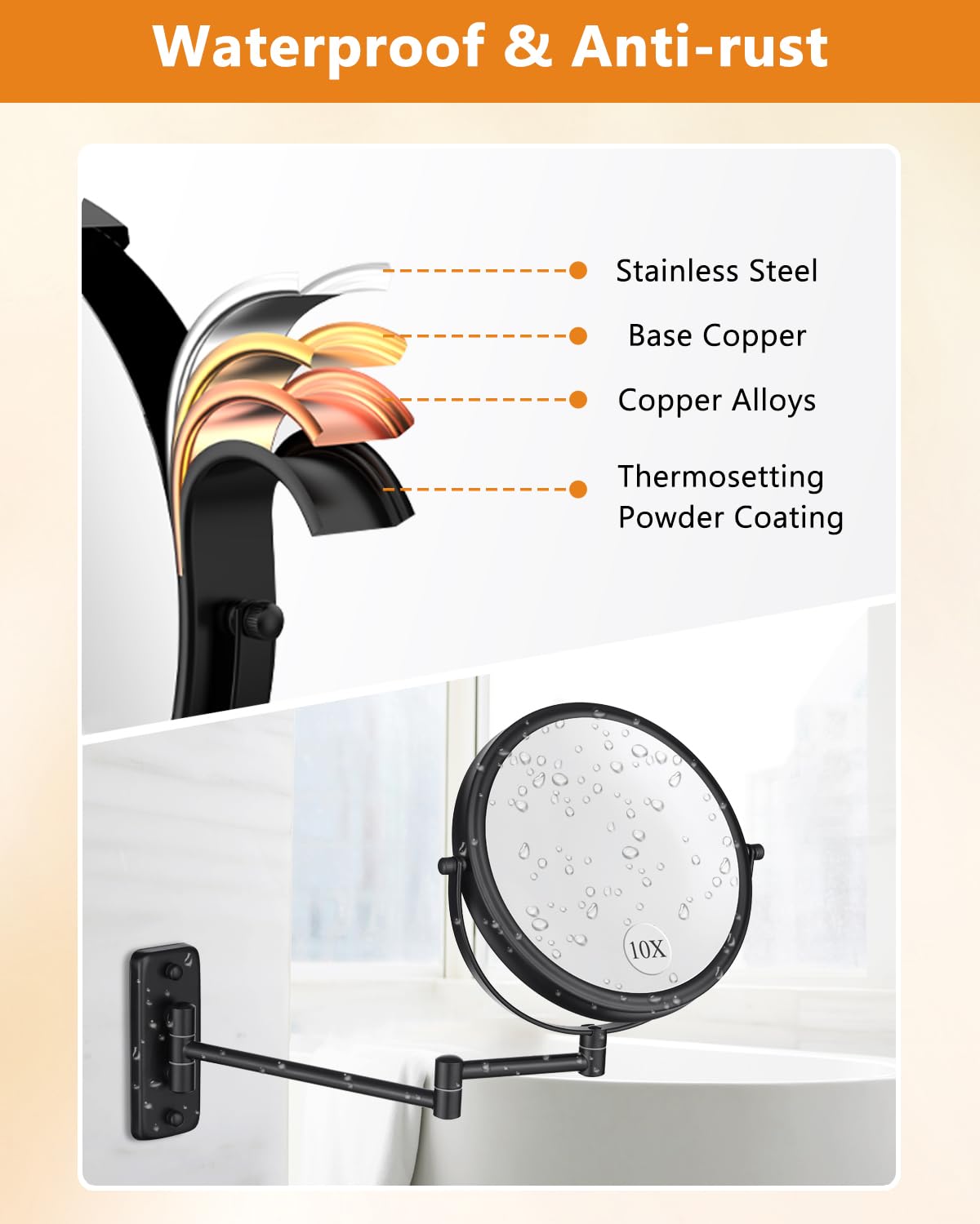 DECLUTTR material and coating detail highlighting rust-resistant steel for long-lasting use