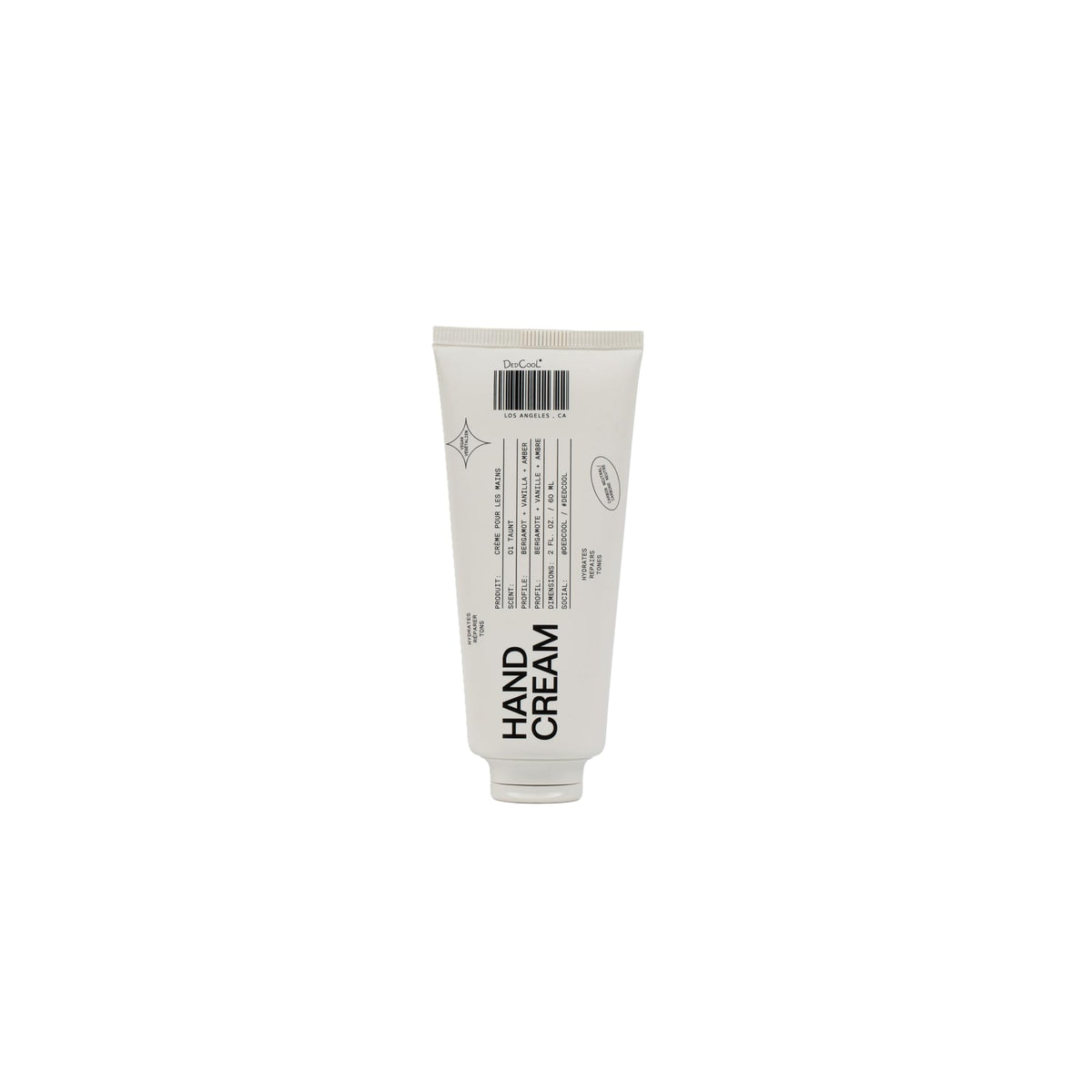 DedCool hand cream front tube showing packaging and quick-absorb benefit