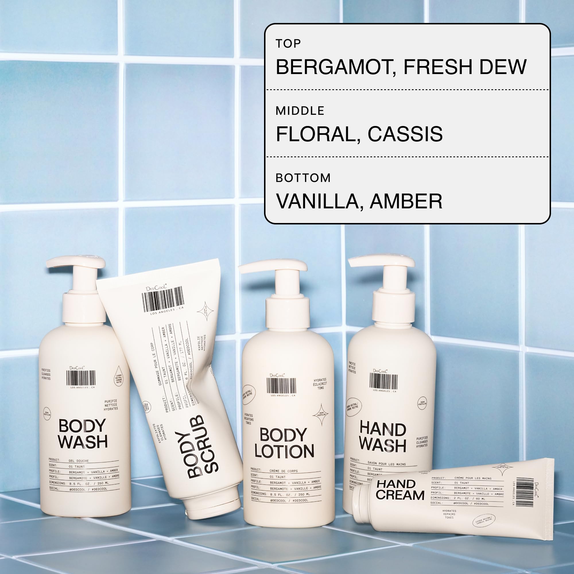 DedCool label close-up highlighting ingredients like ceramides and snow mushroom for transparency