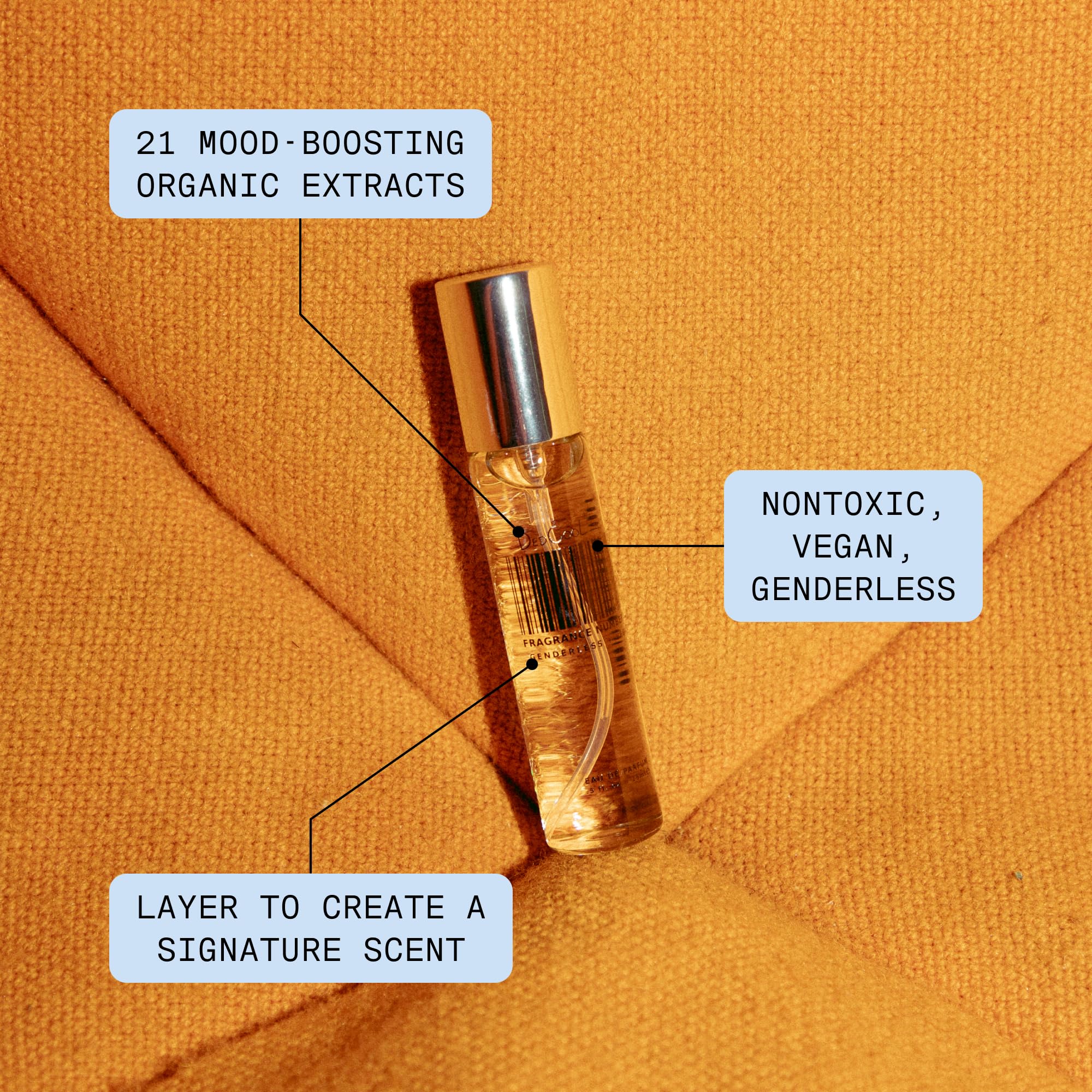 DedCool fragrance swatch on skin showing creamy texture and subtle skinlike warmth