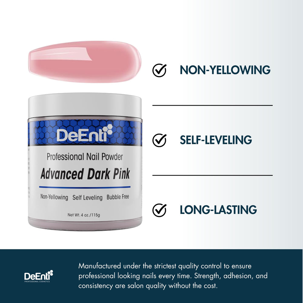DeEnti brush bead of dark pink powder demonstrating consistent bead formation