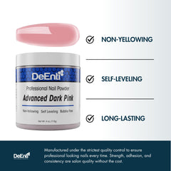DeEnti brush bead of dark pink powder demonstrating consistent bead formation