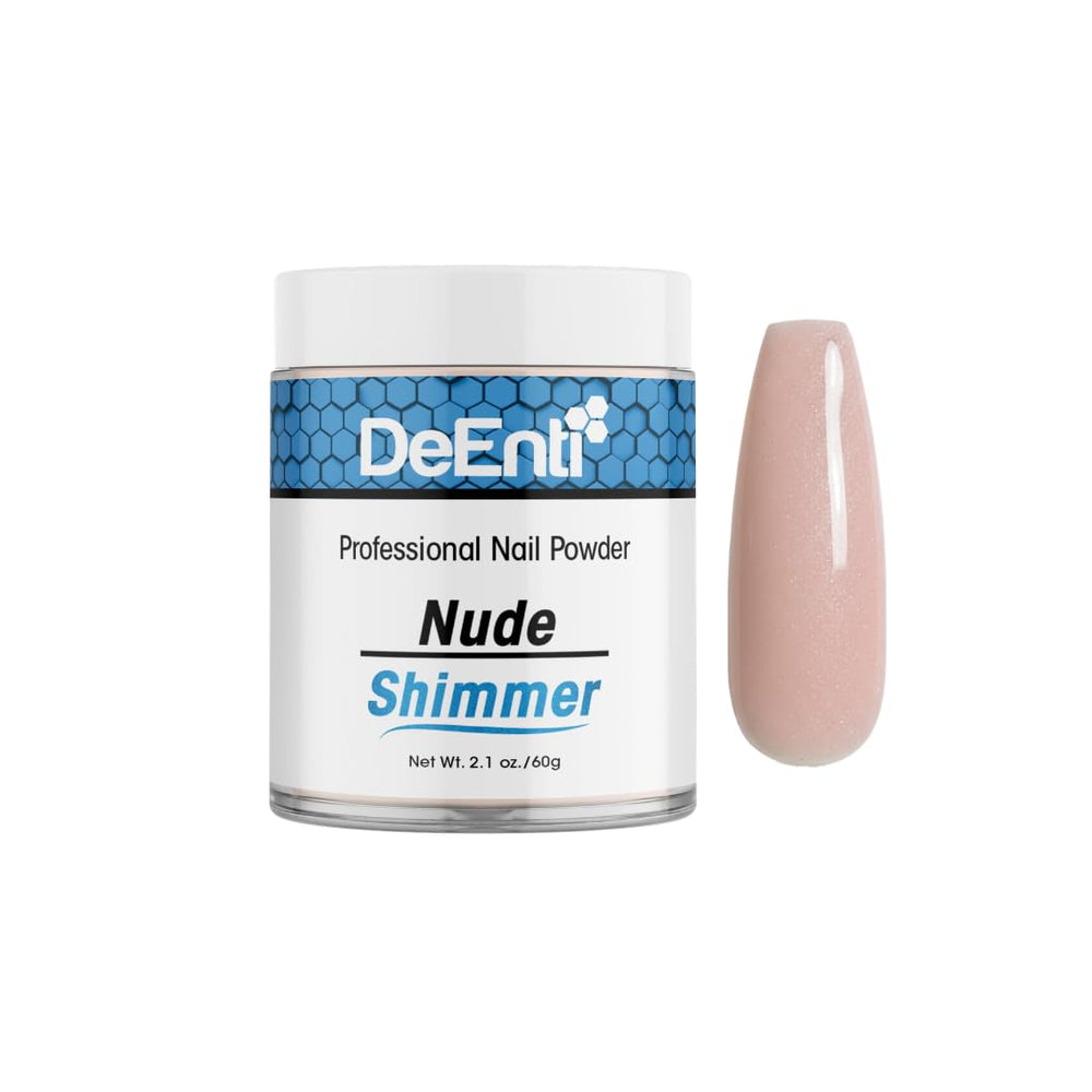 DeEnterprises jar front view showing brand and clear nude powder benefit clarity