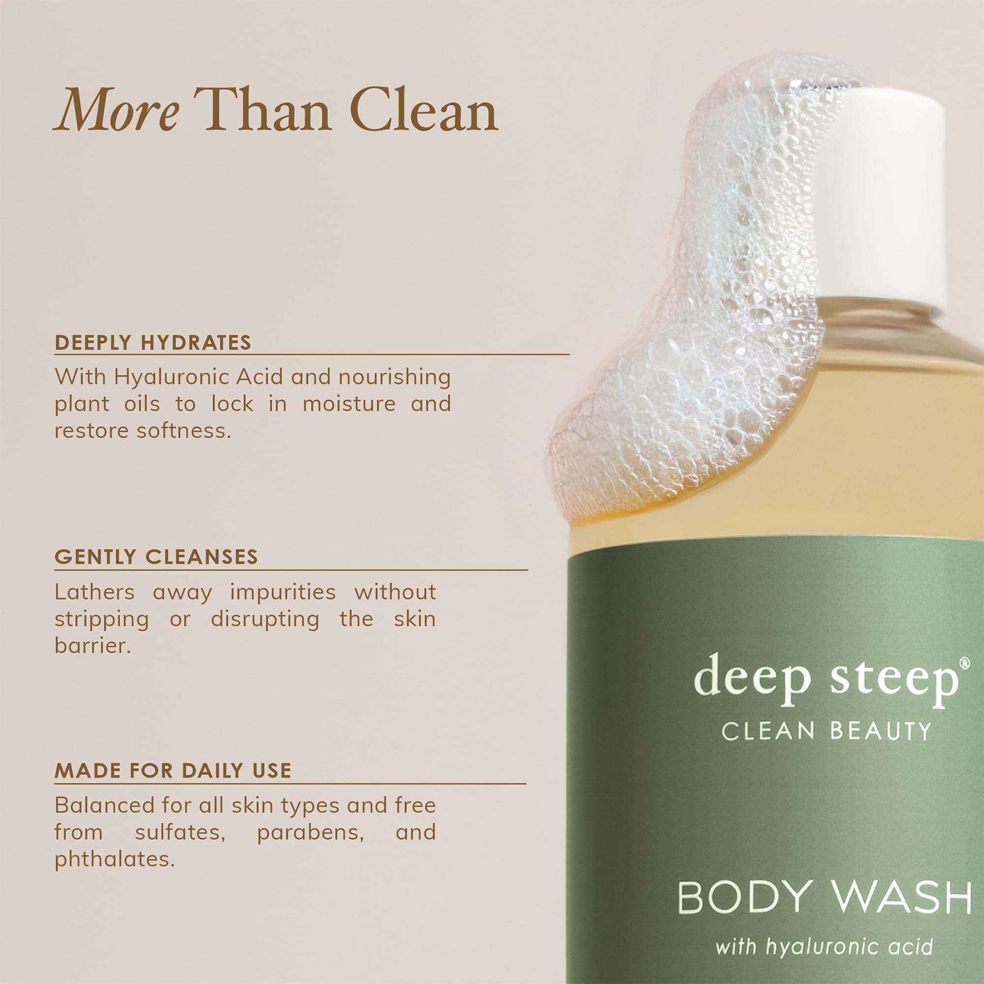 Deep Steep bottle staged with grapefruit and bergamot conveying fresh scent