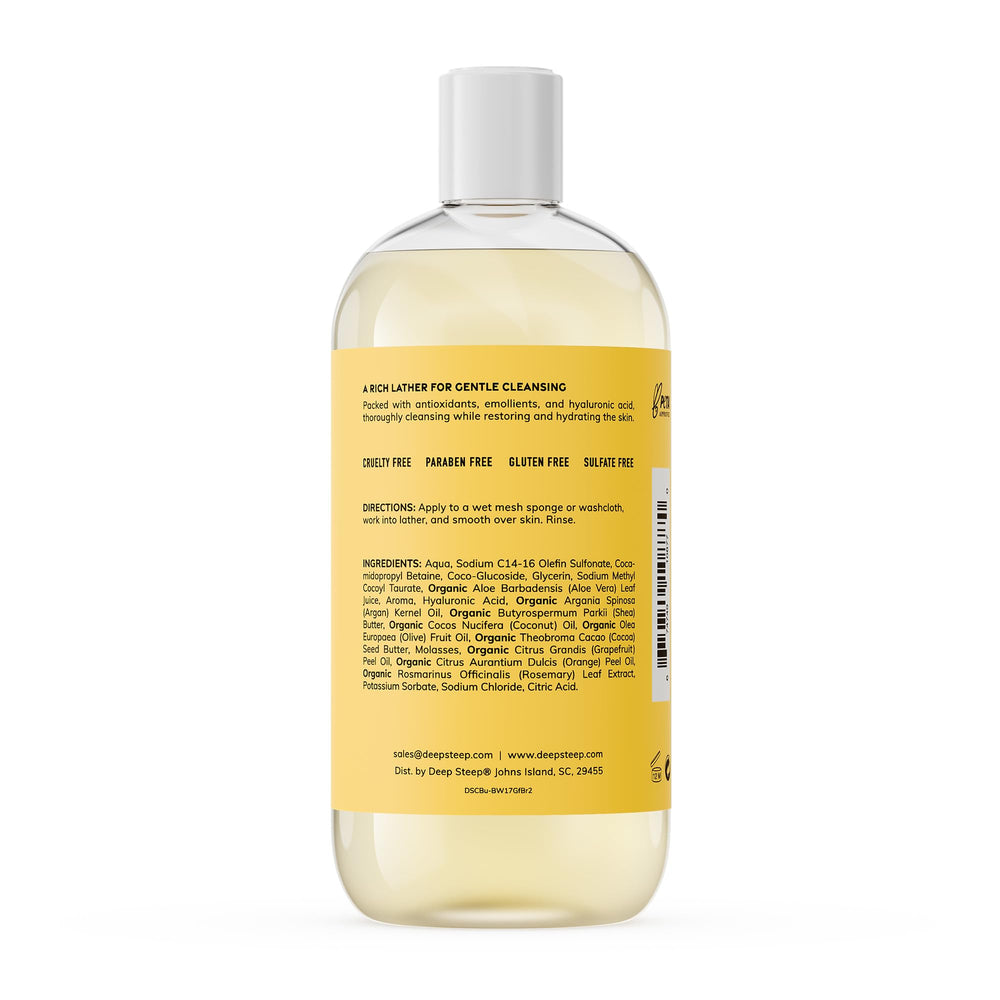 Deep Steep label close-up highlighting hyaluronic acid and vegan ingredients benefit