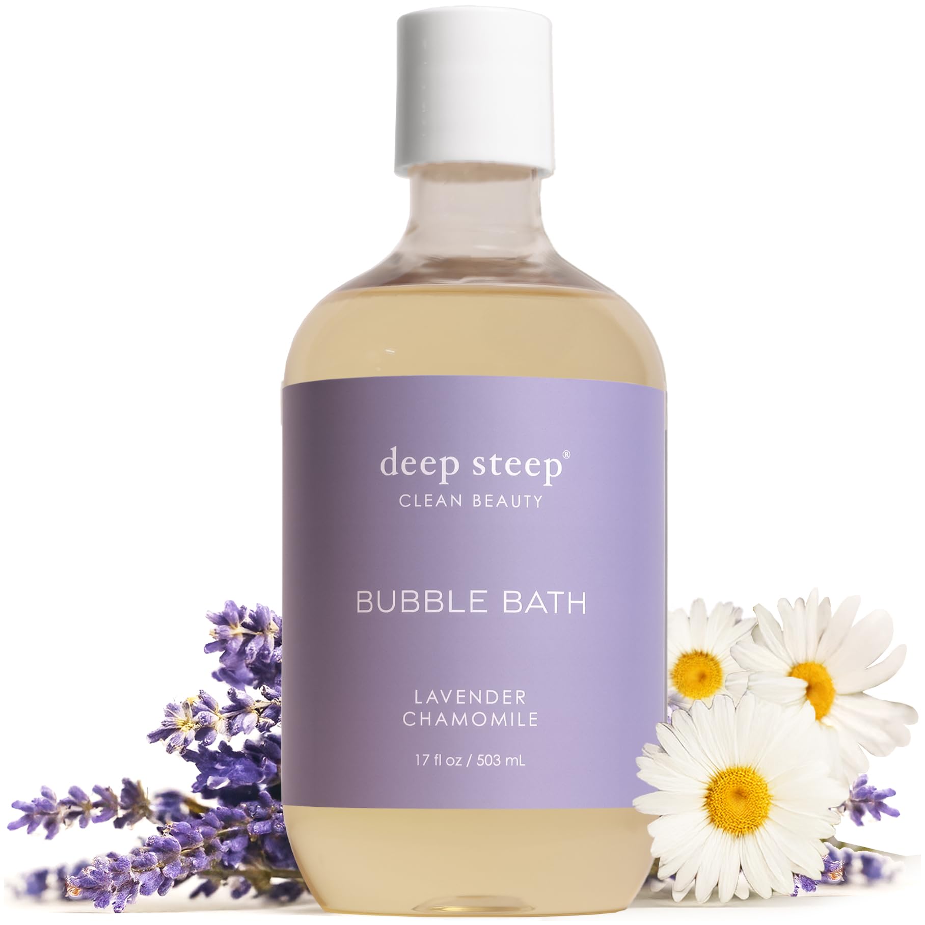 Deep Steep bottle front view showing calming lavender chamomile scent benefit