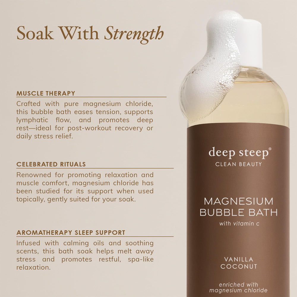 Deep Steep being poured into bath to illustrate easy use and soothing soak