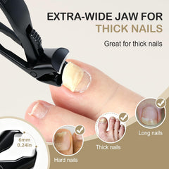 Deepfeel blades cutting through a thick nail for smooth, clean results