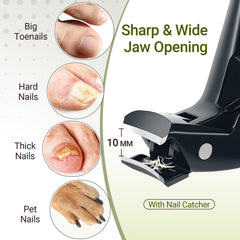 Deepfeel wide 10mm jaw open to show capacity for thick nails benefit