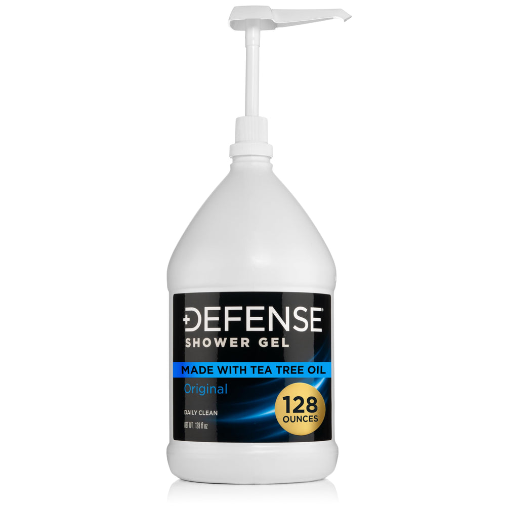 Defense Soap front jug showing label and volume for bulk use