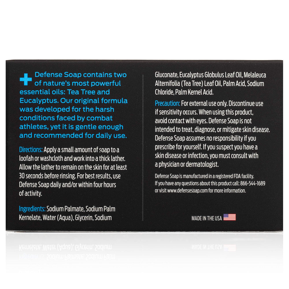Defense Soap on bathroom shelf in lifestyle scene for everyday natural cleansing