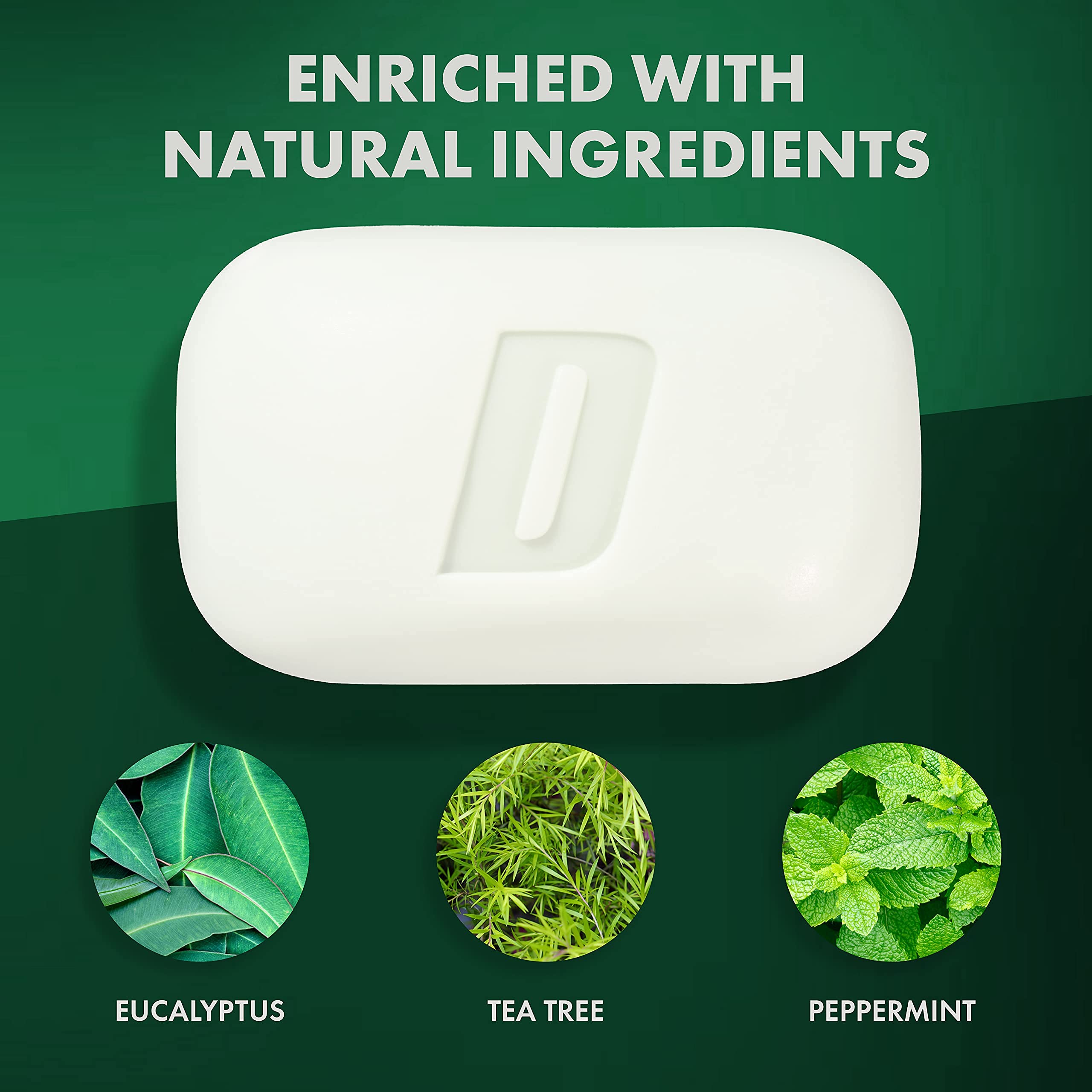 Defense Soap ingredients label listing tea tree, peppermint, eucalyptus oils