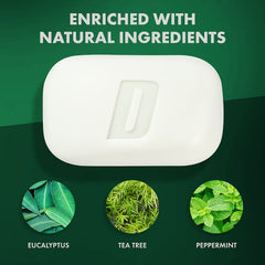 Defense Soap ingredients label listing tea tree, peppermint, eucalyptus oils