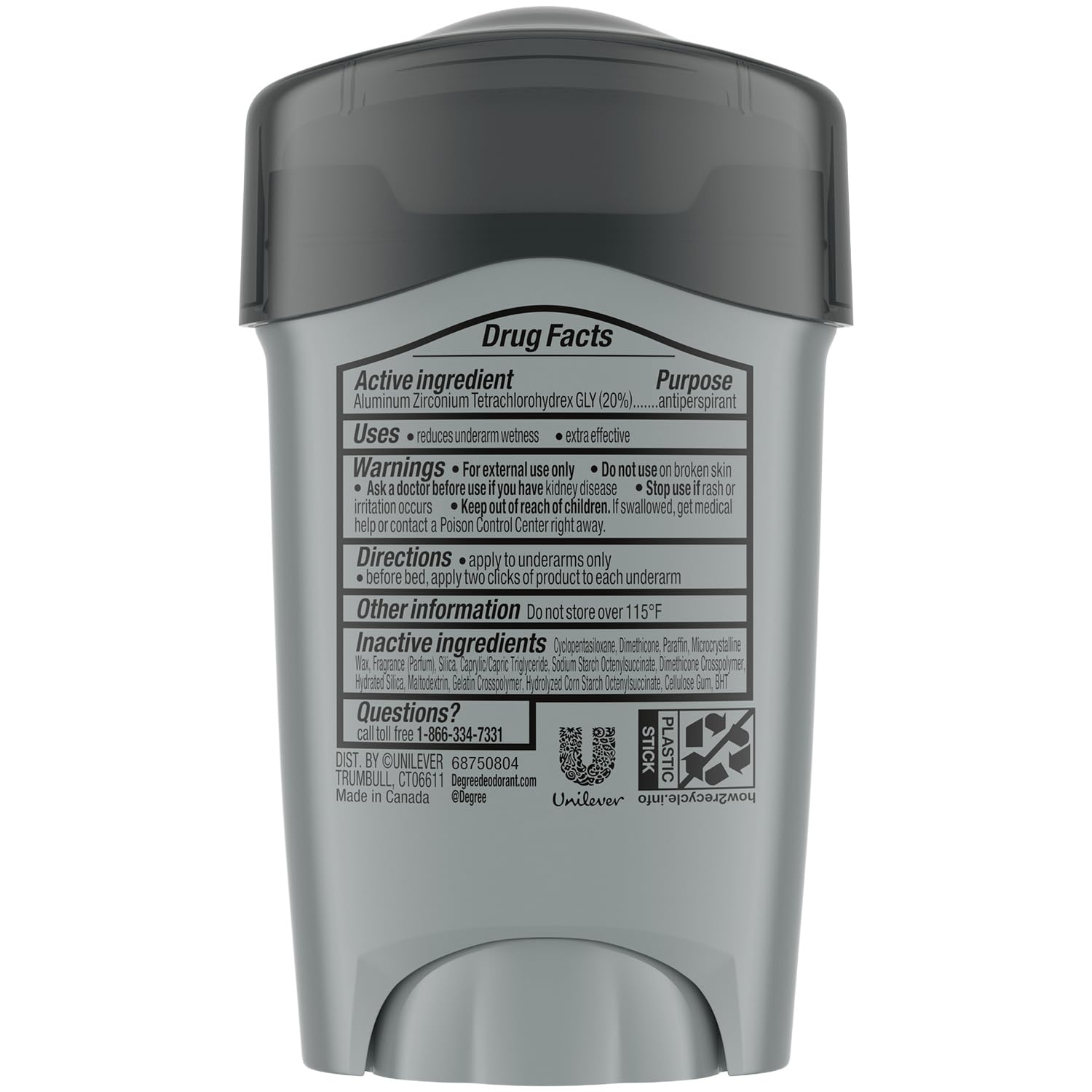 Degree deodorant stick being applied underarm demonstrating effective sweat control