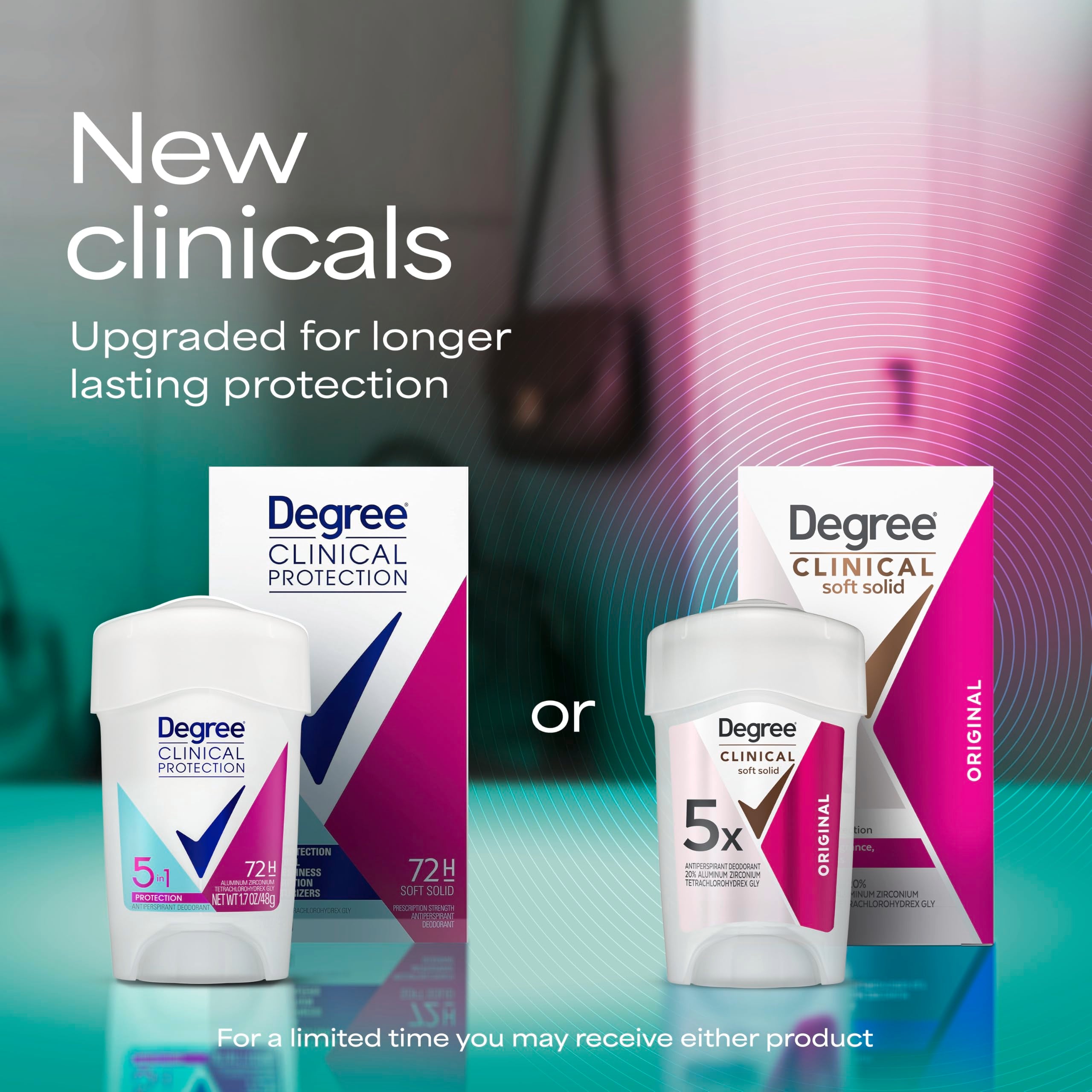 Hand applying Degree Clinical underarm demonstrating easy, mess-free use and coverage