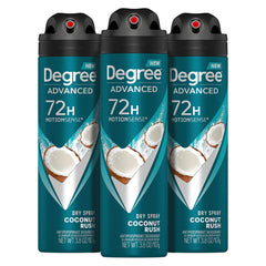Degree Coconut Rush front packaging showing tropical scent, clear protection