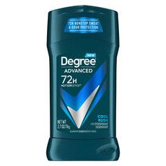 Degree Cool Rush front packaging showing four 2.6 oz sticks, confident long-lasting protection