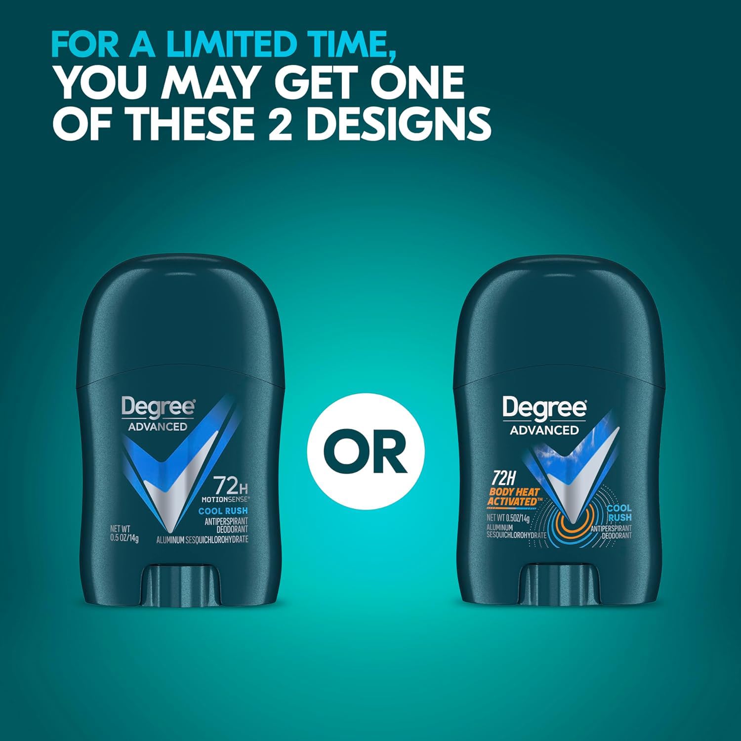 Degree Cool Rush mini stick open demonstrating smooth application benefit