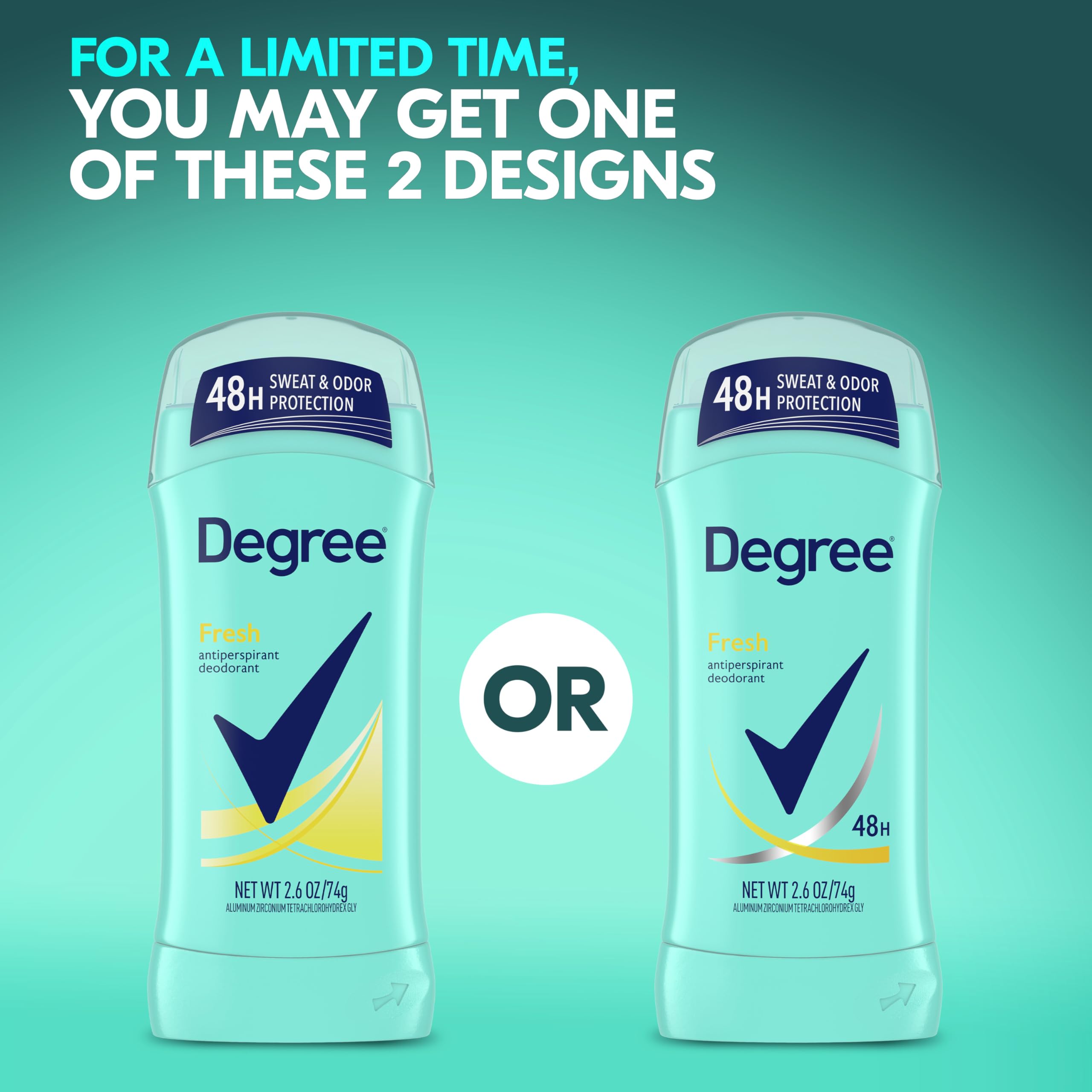 Degree Fresh Energy being applied to underarm for lasting protection during activity
