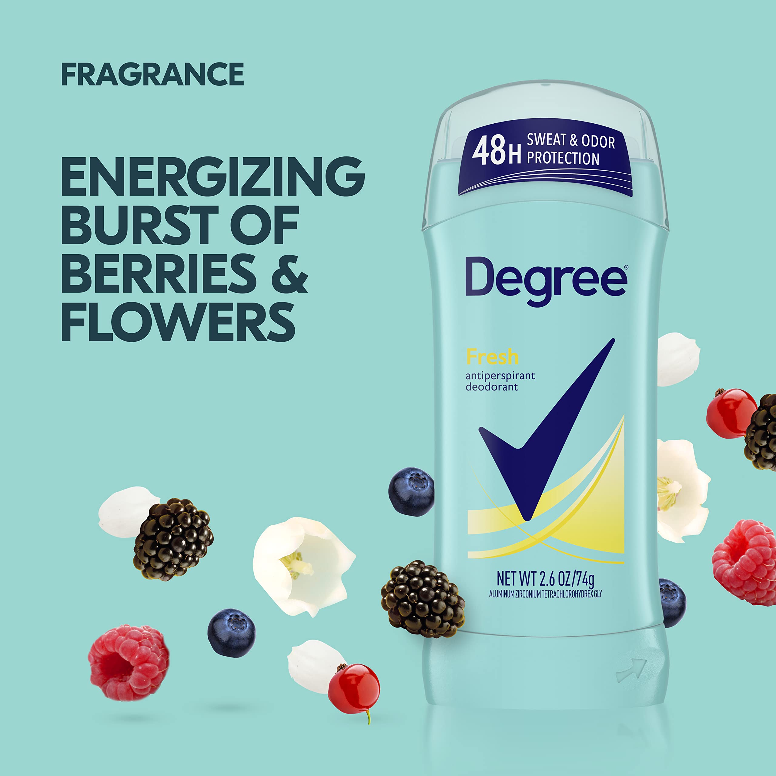 Degree Fresh Energy in a gym scene demonstrating confidence and sweat defense