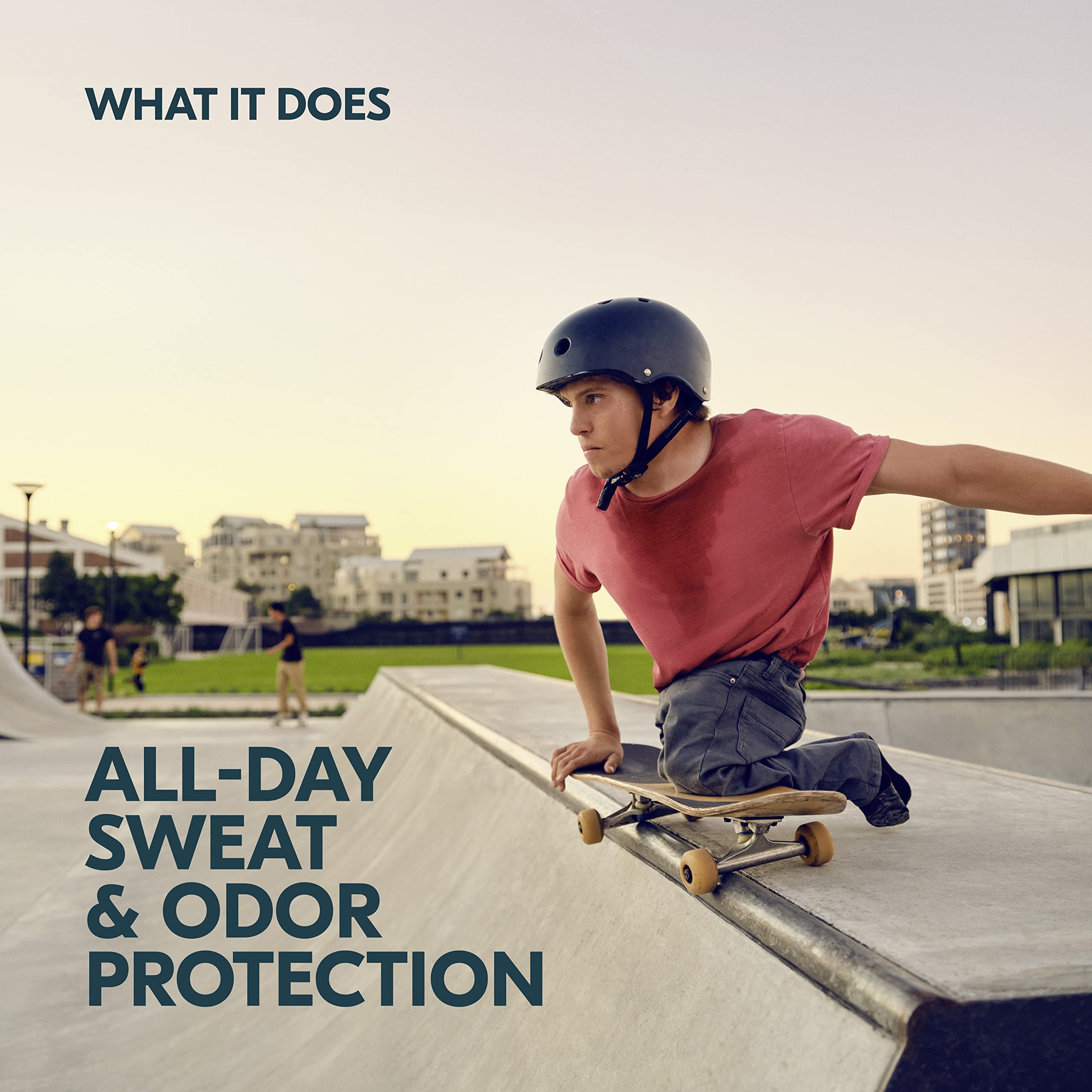 Demonstration of Degree underarm use for reliable sweat protection