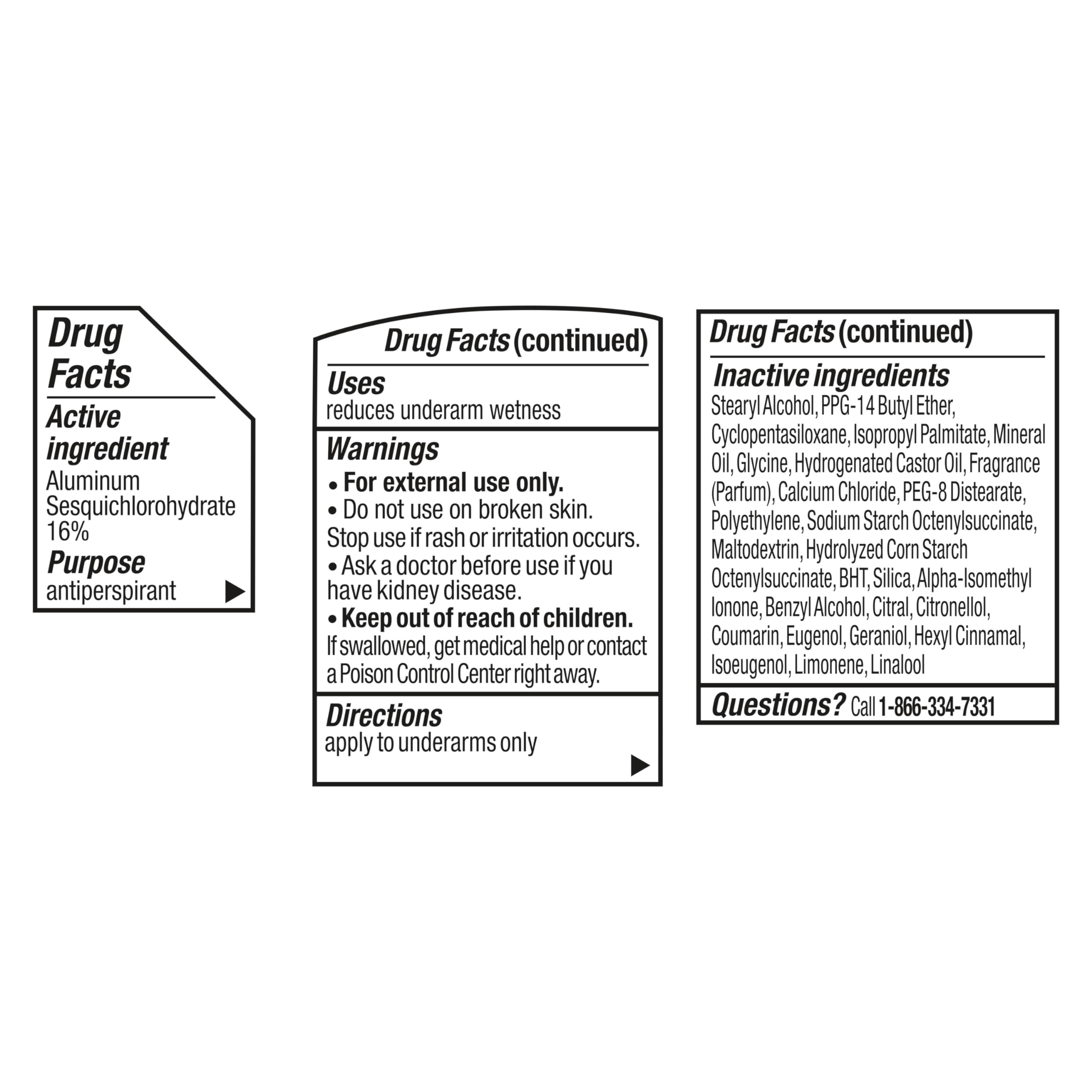 Degree recycle info label close-up showing recyclable packaging and eco-conscious benefit