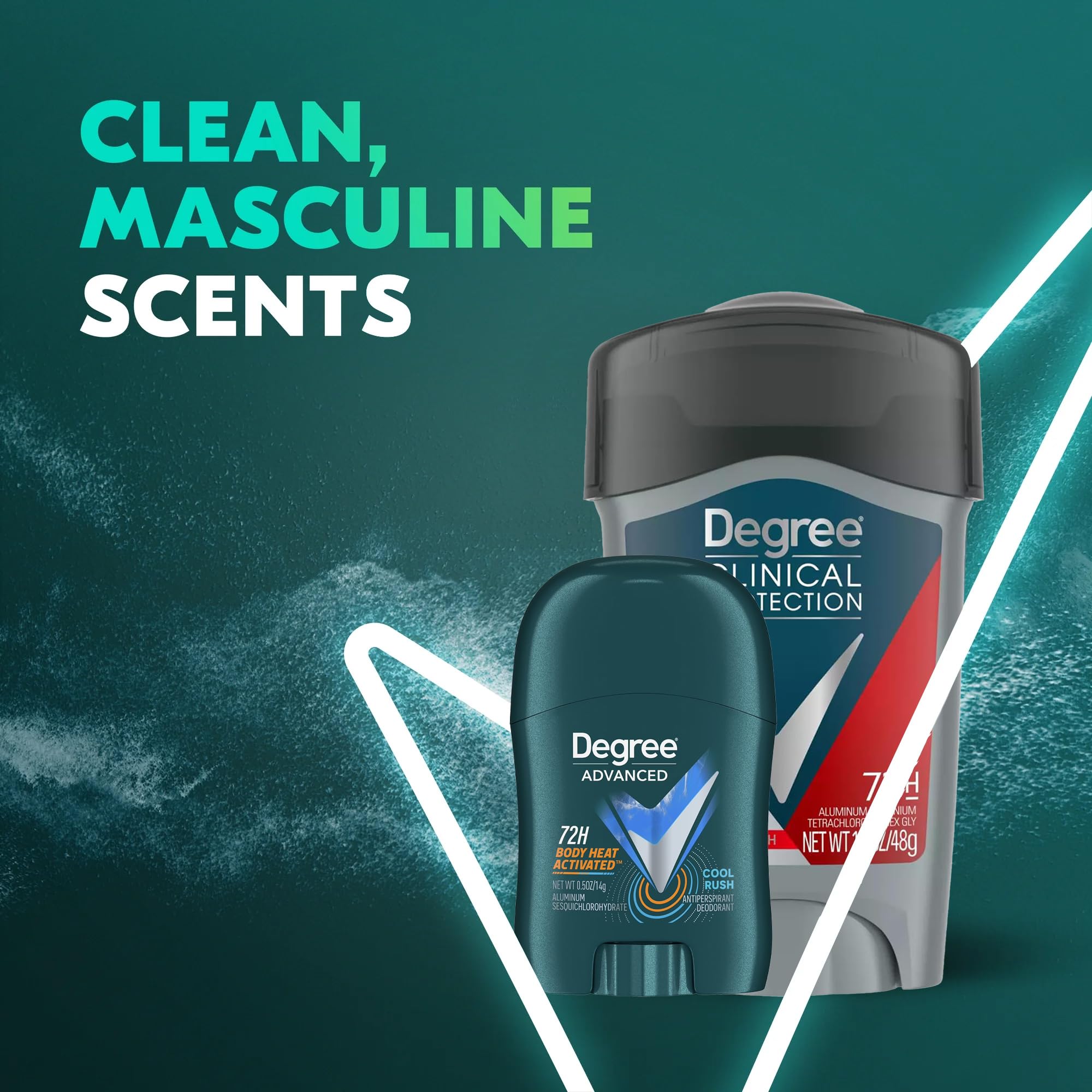 Degree antiperspirant applied underarm demonstrating quick glide and coverage benefit