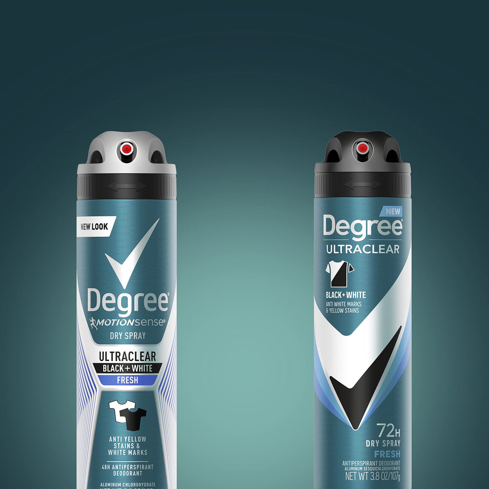 Degree fine spray mist demonstrating instant-dry finish benefit