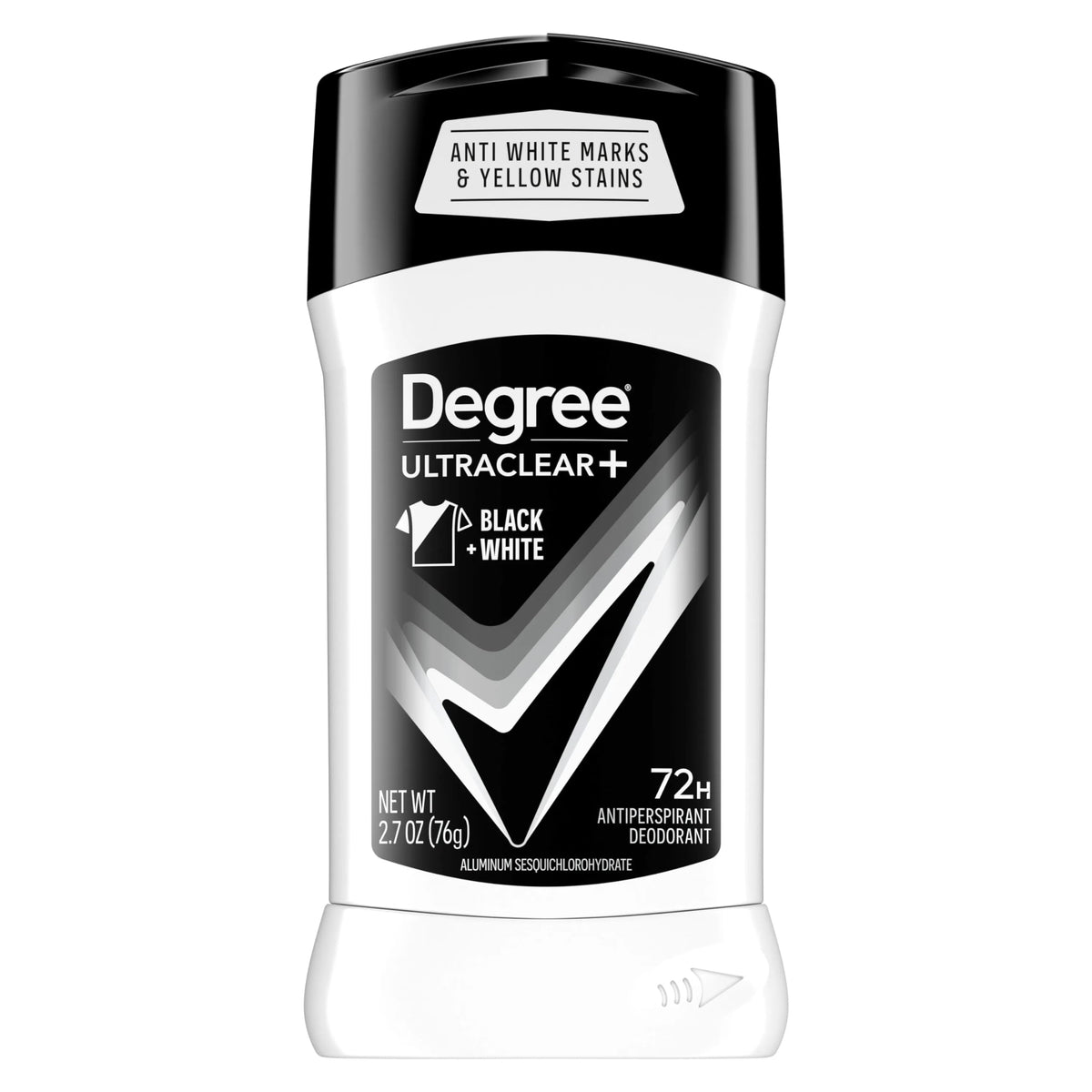 Degree Ultra Clear pack front view showing four 2.7 oz sticks and clear protection benefit