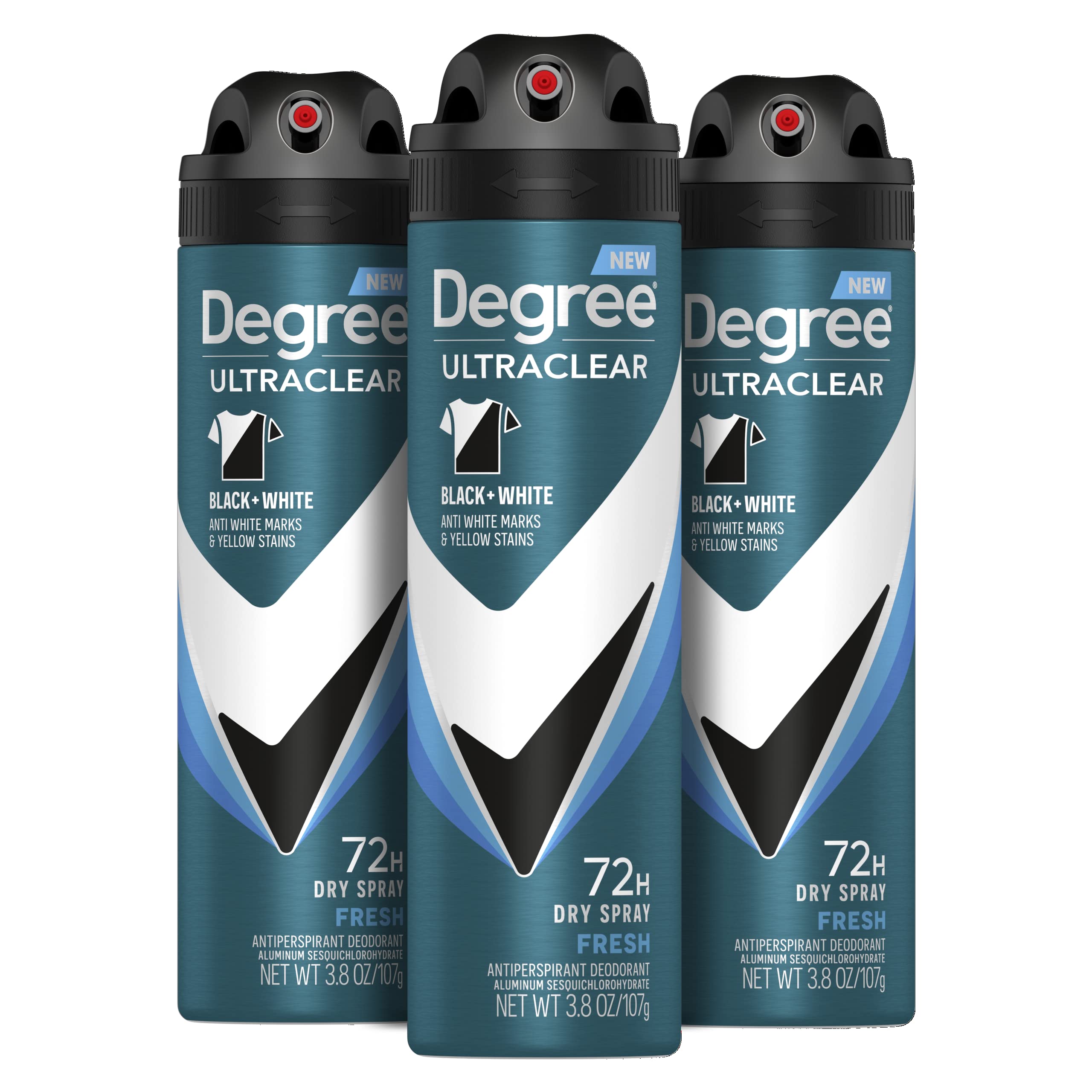 Degree front packaging showing product and compact benefit