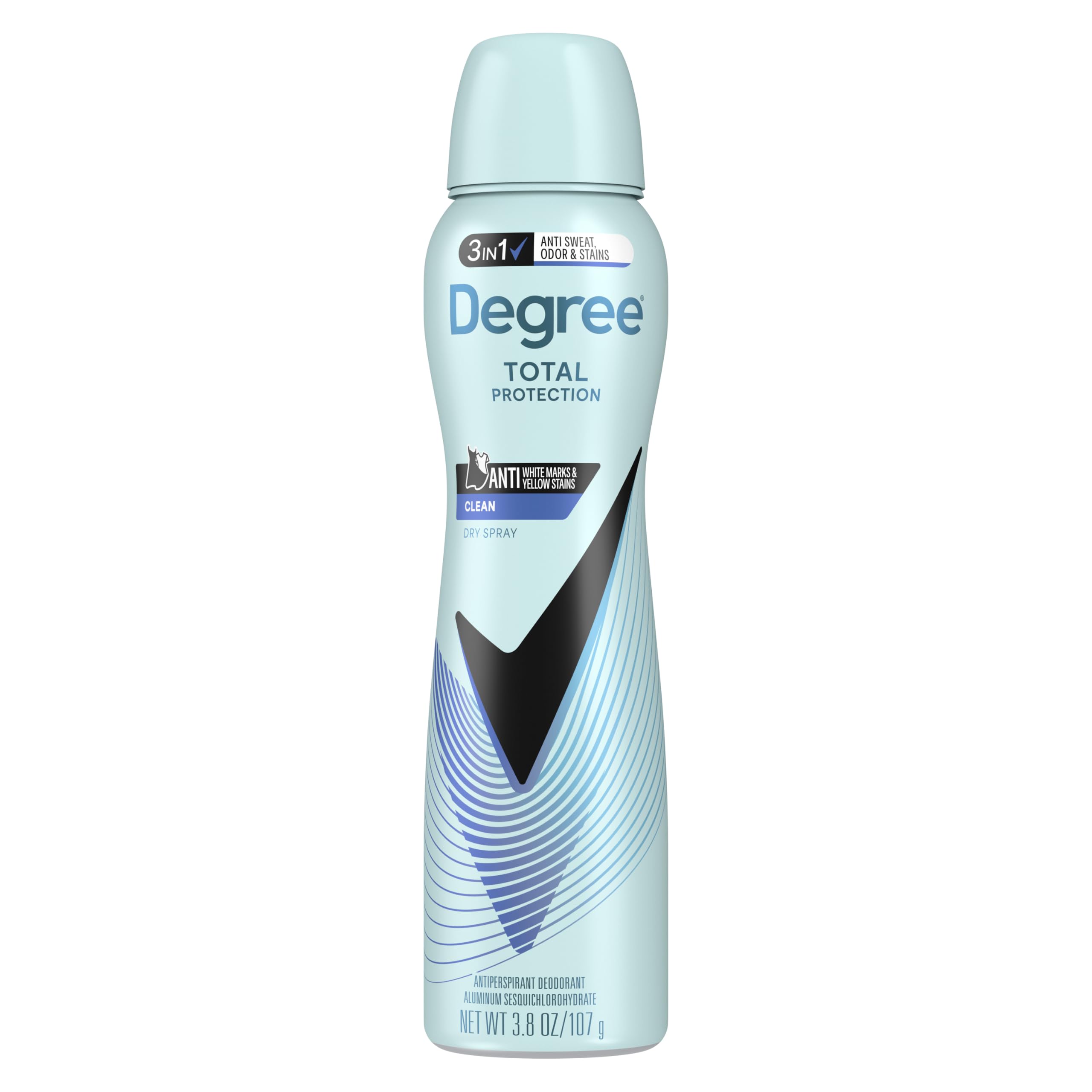 Degree front packaging of dry spray showing 72-hour protection and benefits