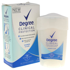 Degree antiperspirant front packaging showing compact stick and fresh scent benefit