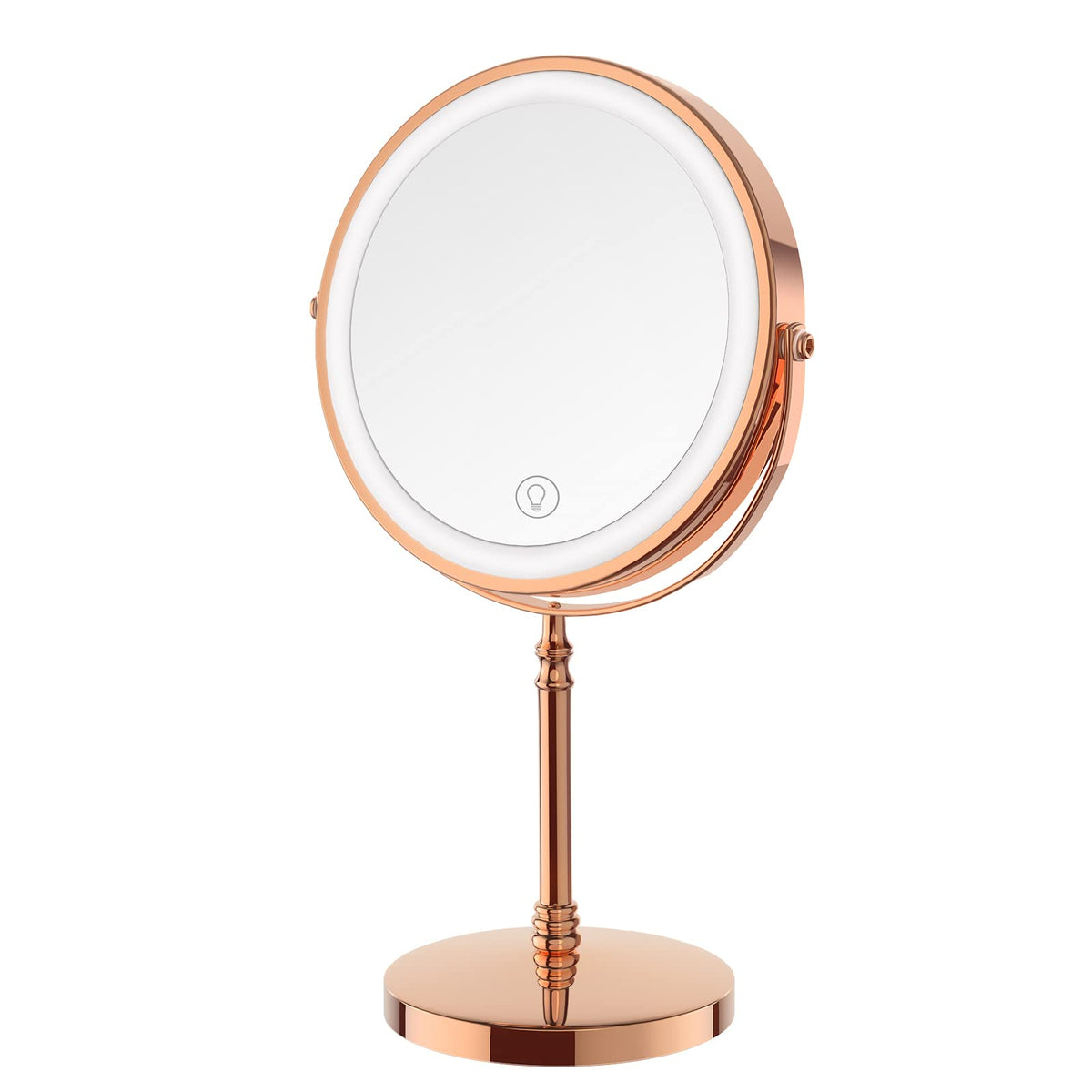 DEIOVWXS front view showing full-face mirror and even lighting for accurate makeup