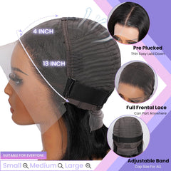 Dekume close-up of 13x4 lace frontal and pre-plucked hairline for realistic blending