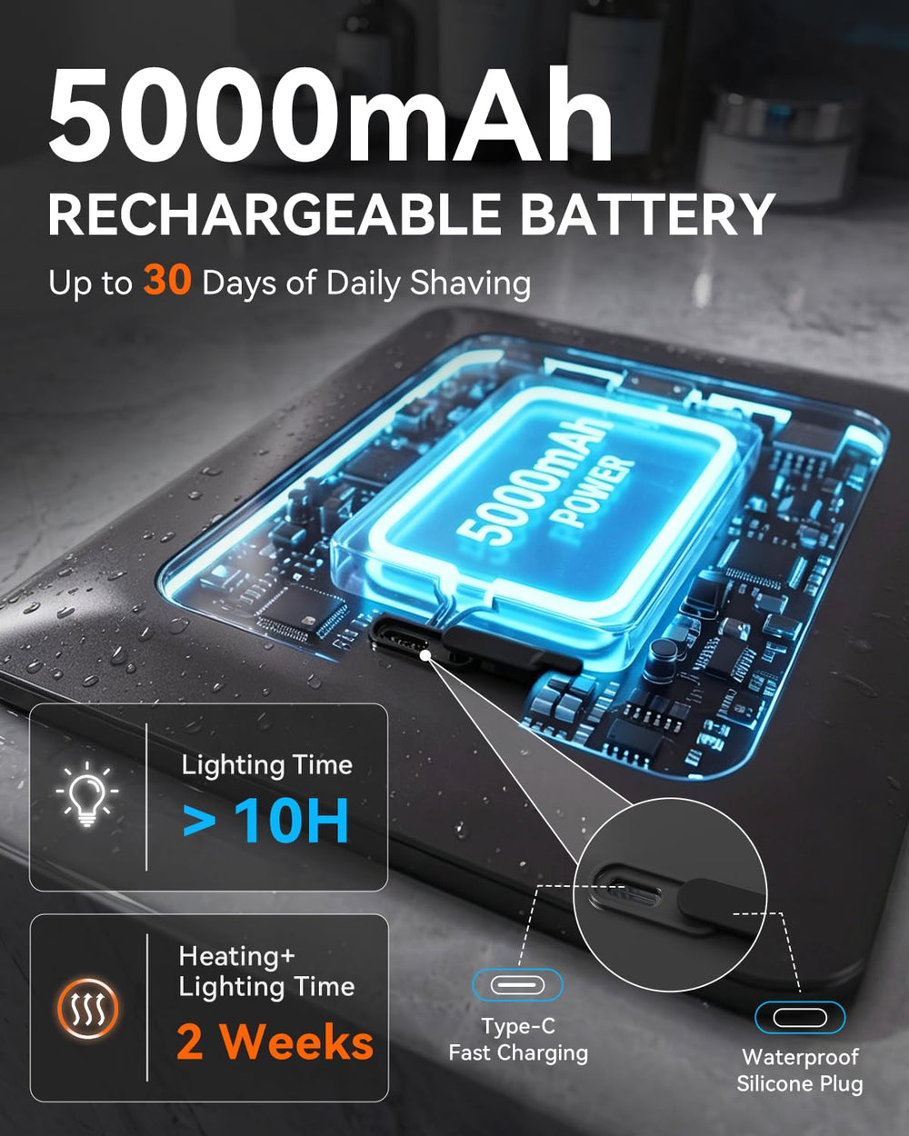 DeLanex 4-in-1 tray loaded with razors and brush showing organized storage benefit