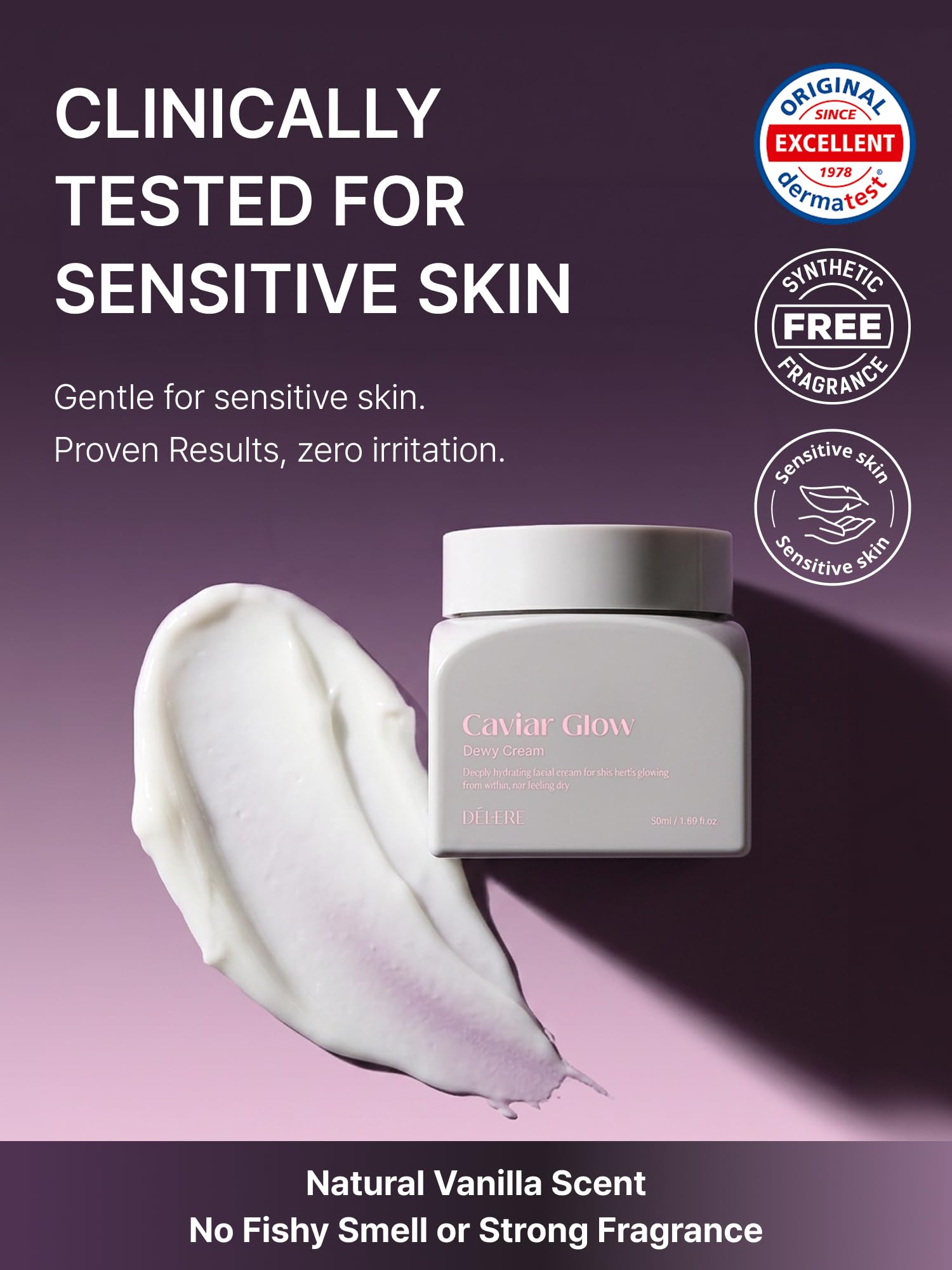 Delere nighttime routine lifestyle shot showing calming, glow benefit
