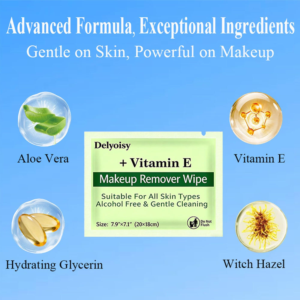 Delyoisy wipe removing eye makeup demonstrating effective gentle cleansing