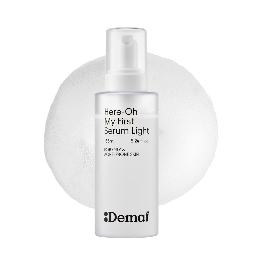 De:maf front bottle showing compact 5.24 fl oz serum, lightweight hydration benefit