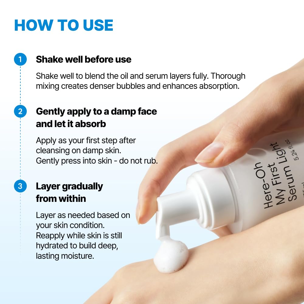 De:maf serum on bathroom counter among skincare, suggests routine-ready convenience