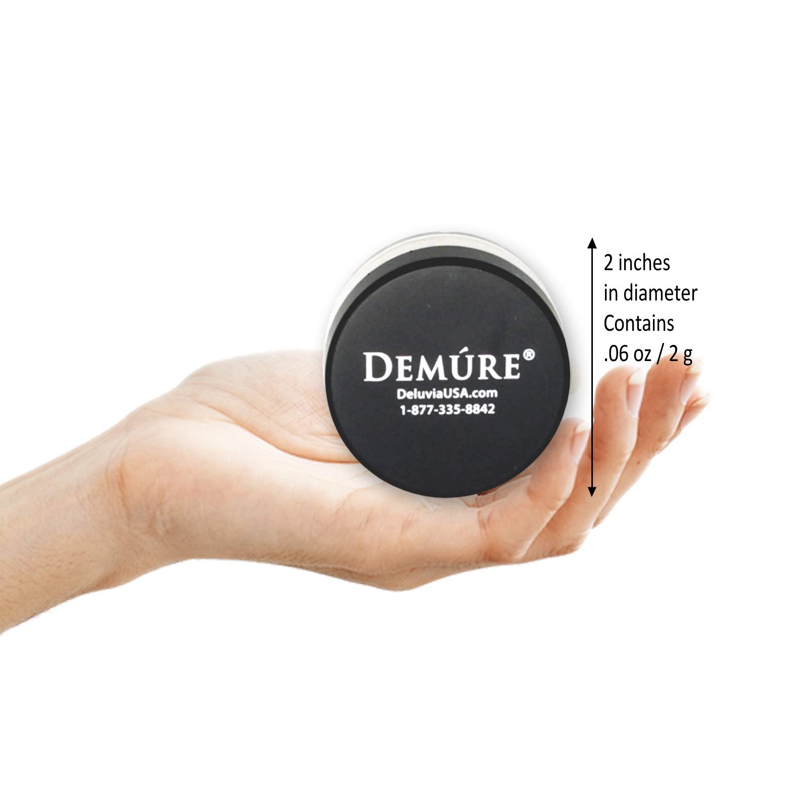 DEMÚRE blush inside a makeup bag lifestyle shot showing everyday portability and style