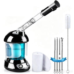 Denfany facial steamer front view showing compact professional design and easy setup