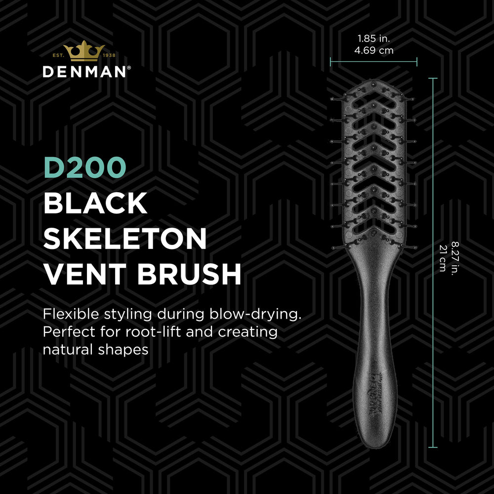 Denman D200 close-up of flexible ball-tipped pins protecting hair cuticle