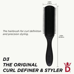 Denman D3 back pad detail highlighting anti-static cushion for smoother brushing