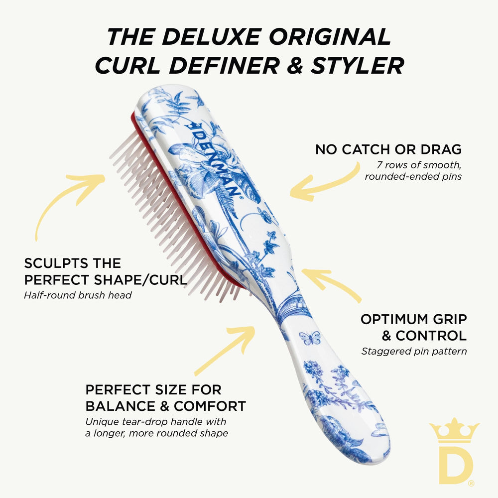 Denman D3 smoothing curls while diffusing for faster drying and reduced frizz benefit