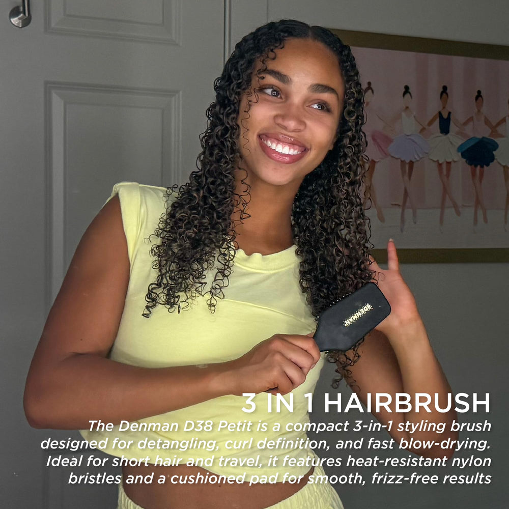 Denman D38 detangling wet hair to speed comb-through and reduce tugging