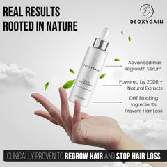 Deoxygain dropper dispensing clear serum highlighting fast absorption