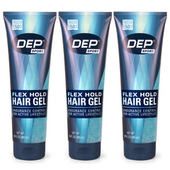Dep gel front packaging showing strong hold and pack of three