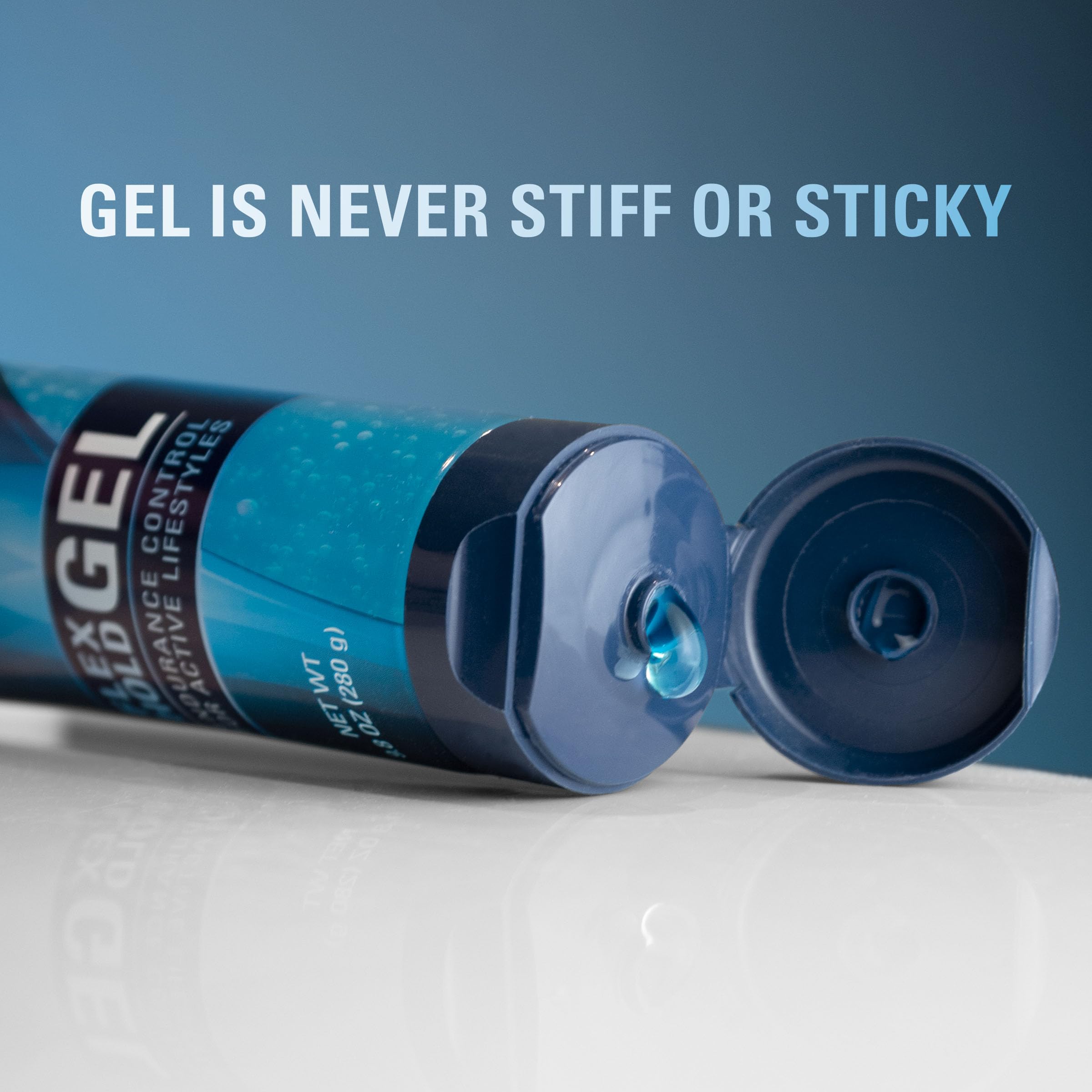 Dep gel used to create spikes showing firm, touchable definition